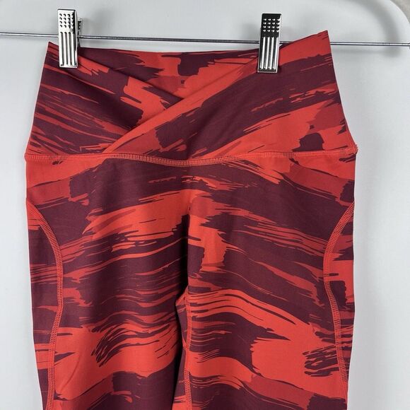 Alphalete Crossover Waist Leggings Womens Size XS Red Pullon Inseam 28" AL20-047 - Picture 5 of 10